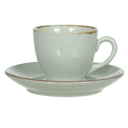 XICARA CAFE C/PIRES CERAMICA 100ML 6,4X12CM SOHO VERDE MENTA
