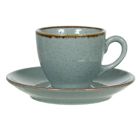 XICARA CAFE C/ PIRES CERAMICA 100ML 6,4X12CM SOHO AZUL