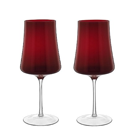 JG 2PÇ TAÇAS AGUA LATOUR VIDRO VERMELHO 560ml