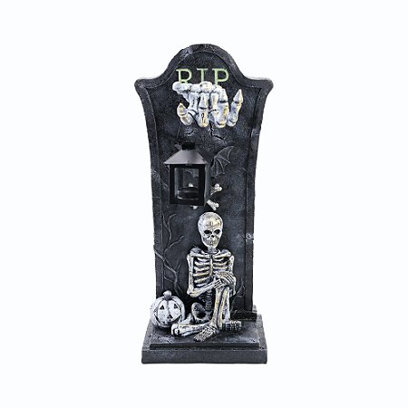 ESCULTURA DE RESINA LAPIDE DECORATIVA AMALDICOADA HALLOWEEN