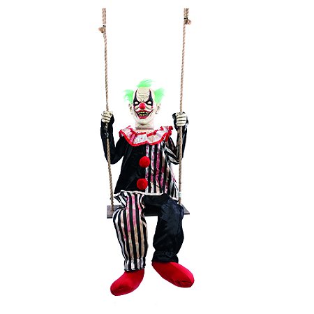 PALHACO DECORATIVO MIKE SON LUZ MOVIMENTO 135CM HALLOWEEN