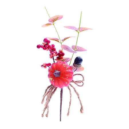 GALHO DECORATIVO ABOBORAS COM MIRTILO 27CM HALLOWEEN