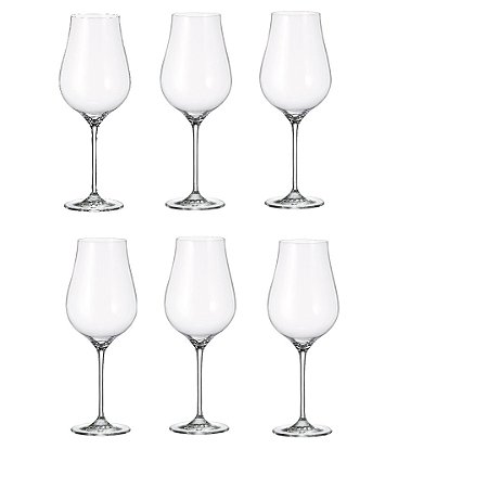 Jogo 6 taças para vinho Limosa em cristal Bohemia 500ml