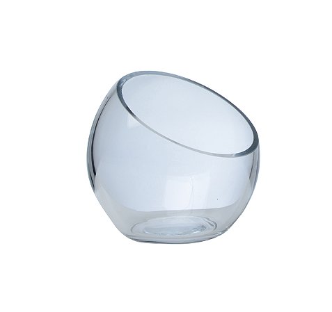 VASO DECORATIVO EM VIDRO TRANSPARENTE 15CM