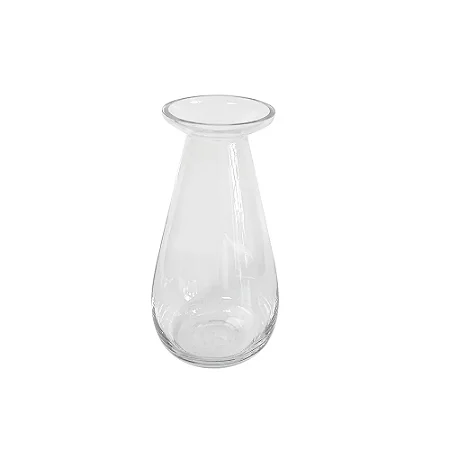VASO DECORATIVO EM VIDRO TRANSPARENTE 25CM