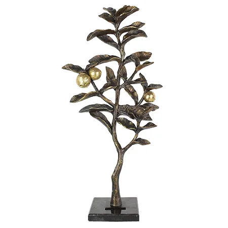 ESCULTURA DECORATIVA EM RESINA ARVORE FRUTIVERA DOUR 55,5CM