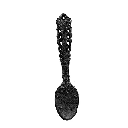 PECA DECORATIVA COLHER PARA PAREDE EM FERRO PRETO 28,5CM