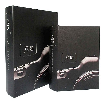 CJ. DE CAIXAS LIVRO DECORATIVO DE MADEIRA FOTOGRAFIA - 2PS