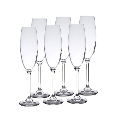 CJ 06 TACAS CHAMPANHE BOHEMIA GASTRO CRISTAL TITANIO 220ML