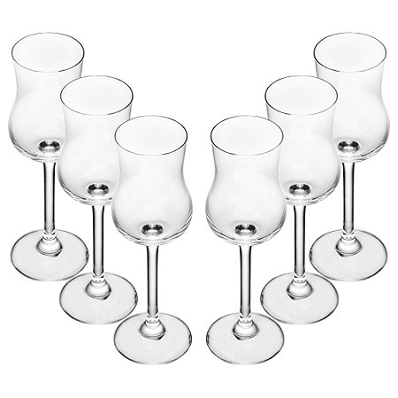JG DE 6 TAÇAS P/ GRAPPA E LICOR BOHEMIA/GASTRO CRISTAL 85ml