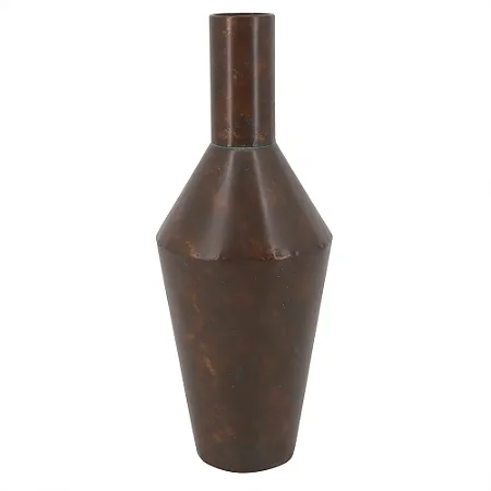 VASO GARRAFA DECORATIVO EM METAL - MARROM - 51CM