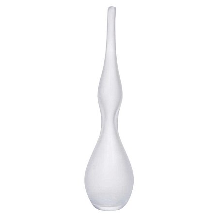 VASO DECOR VIDRO TRANSPARENTE FOSCO 45CMX11CM FLORARTE