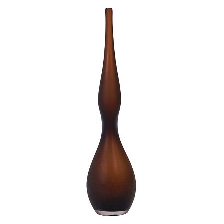 VASO DECOR VIDRO MARROM FOSCO 45CMX11CM FLORARTE