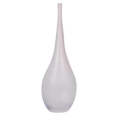 VASO DECOR VIDRO TRANSPARENTE FOSCO 39CMX13CM FLORARTE