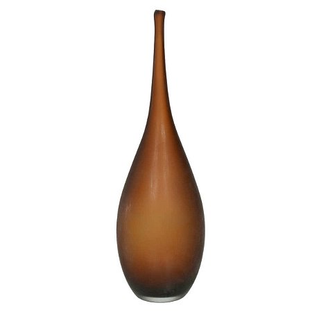 VASO DECOR VIDRO MARROM FOSCO 39CMX13CM FLORARTE