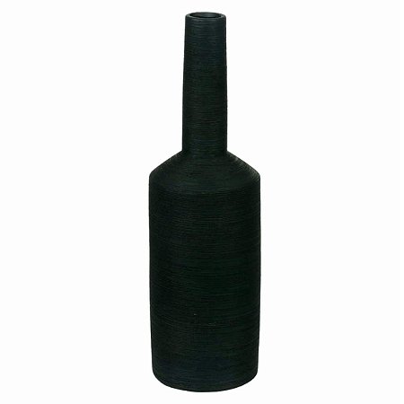 VASO DECORATIVO CERAMICA PRETO 41CMX13CM FLORARTE