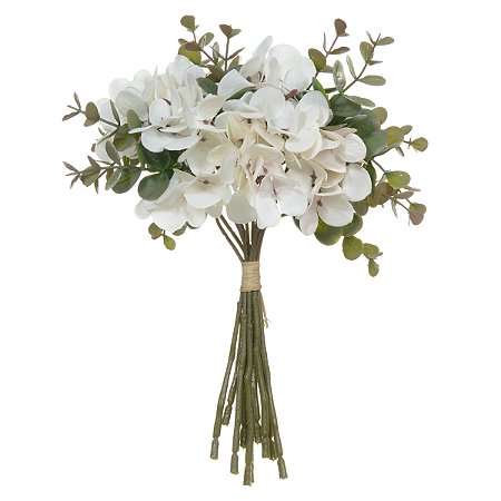 BUQUE HORTENSIA PERMANENTE RAMALH C/FITA CREME OUTONO 26CM