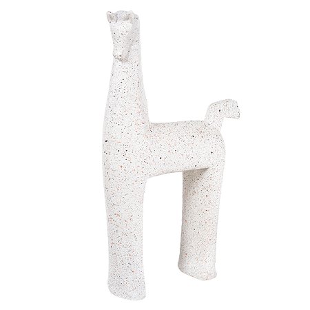 ESCULTURA DECOR POLIRESINA CAVALO CINZA 24X15,5CM FLORARTE