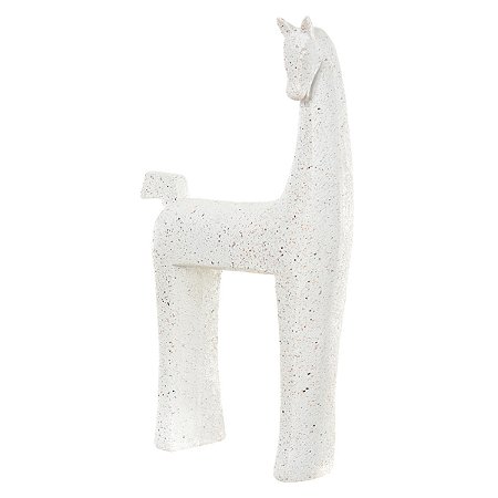 ESCULTURA DECOR POLIRESINA CAVALO CINZA 29X18X6,5CM FLORARTE