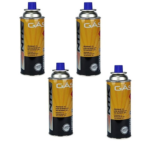 KIT 04 LATAS REFIL CAMPGAS NAUTIKA 227G FOGAREIRO MAÇARICO