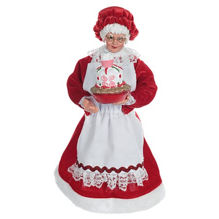 ESCULTURA MAMAE NOEL EM RESINA CONFEITEIRA 27,5CM FLORARTE