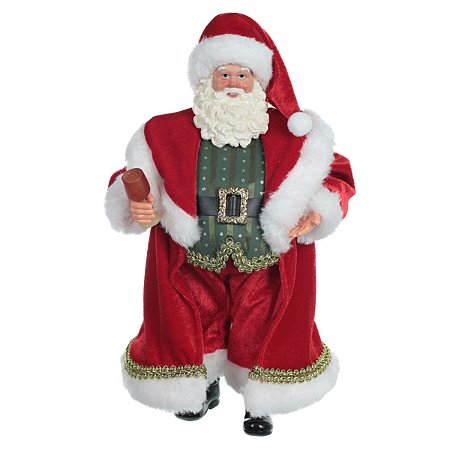 ESCULTURA PAPAI NOEL COLORIDO EM RESINA 27,5cm FLORARTE
