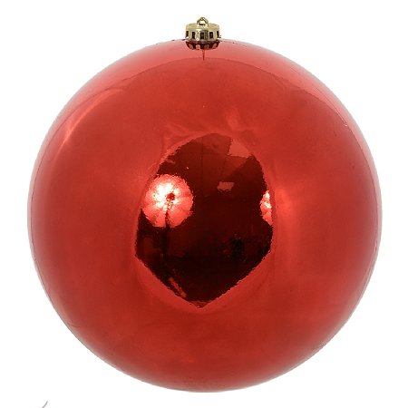 BOLA METALICA NATALINA 1PÇ VERMELHO 15CM FLORARTE