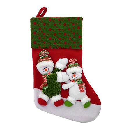 MEIA NATALINA DECOR BONECO DE NEVE EM POLIESTER 42cm