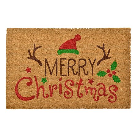 CAPACHO NATALINO MERRY CHRISTMAS FIBRA DE COCO 60,5X40,5CM
