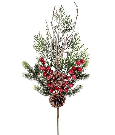 PICK BERRIES FOLHAS VERDES E PINHA 45,7CM
