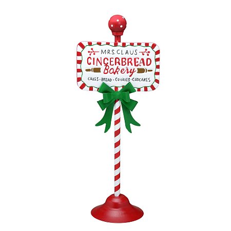 ENFEITE PLACA NATALINA EM METAL GINGER BR VM - 46cm