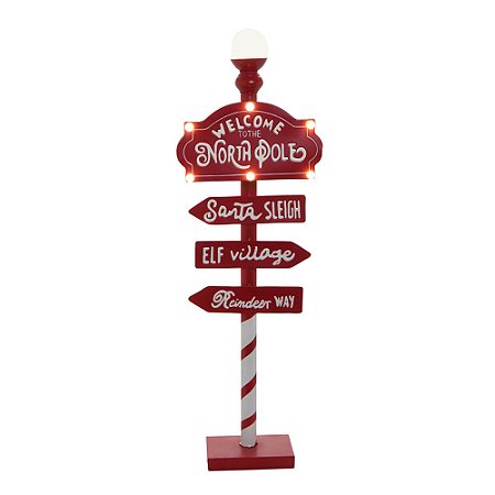 ENFEITE PLACA NATALINA COM LUZ EM METAL E PLASTICO 100cm