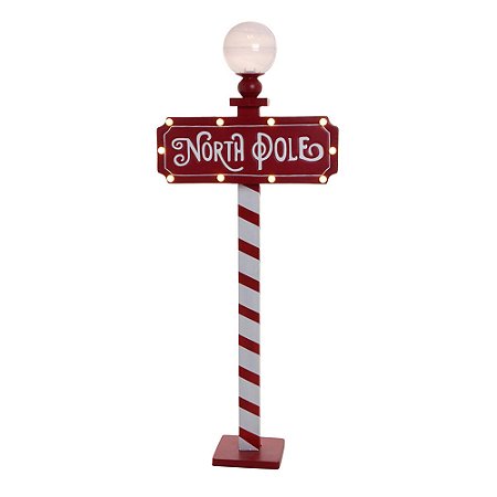 ENFEITE PLACA NATALINA COM LUZ EM METAL E PLASTICO VM E BR - 115CM