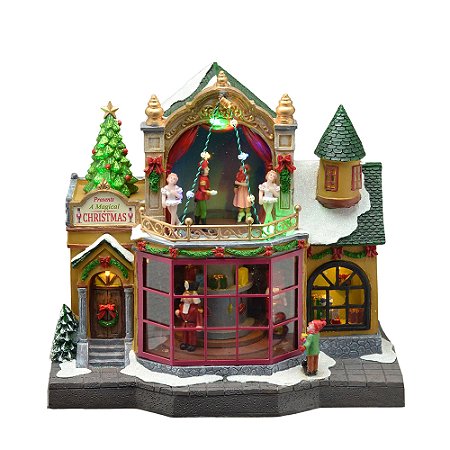 VILA NATALINA POUSADA CHRISTMAS LUZ SOM MOV 27,5x30cm