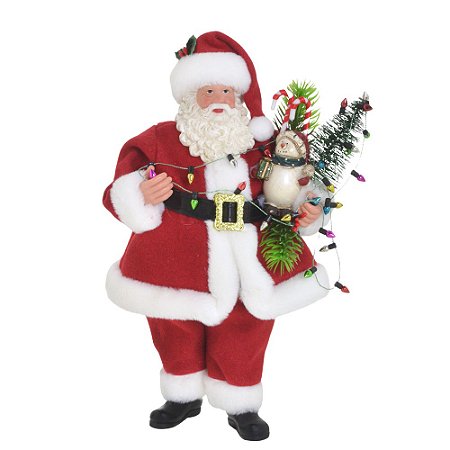 PAPAI NOEL DECORATIVO  COM DECORACAO NATALINA - 27CM