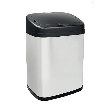 LIXEIRA GALVANIZADA AUTOMATICA 20L RETANGULAR OIKOS AÇO INOX