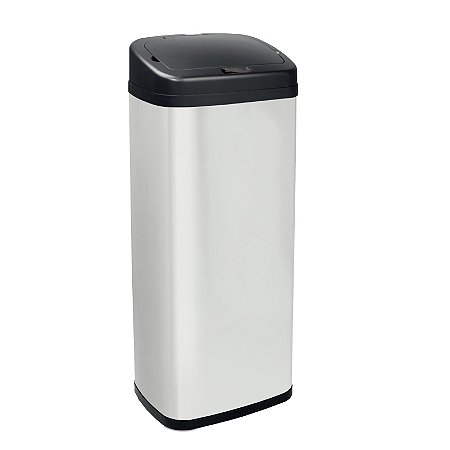 LIXEIRA GALVANIZADA AUTOMATICA 50L RETANGULAR OIKOS AÇO INOX