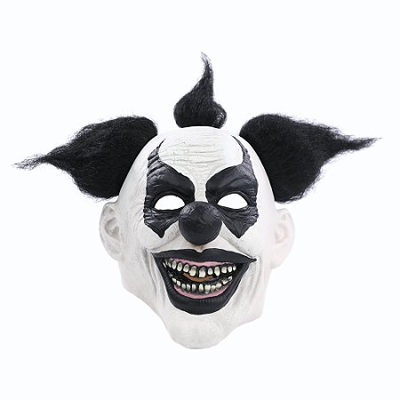 MASCARA HALLOWEEN PALHACO DEXTER PRETA E BRANCA