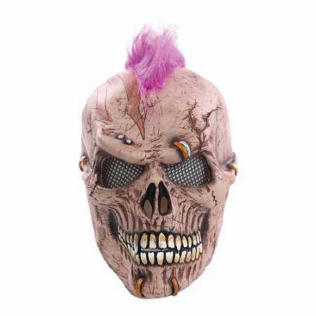 MASCARA CAVEIRA PUNK FANTASIA HALLOWEEN 18,5CM