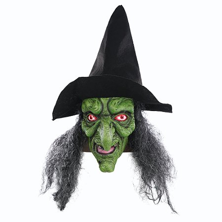 MASCARA BRUXA VELHA  FANTASIA HALLOWEEN 47CM