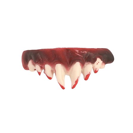 DENTE DO TERROR VERMELHO COM SANGUE FANTASIA PARA HALLOWEEN