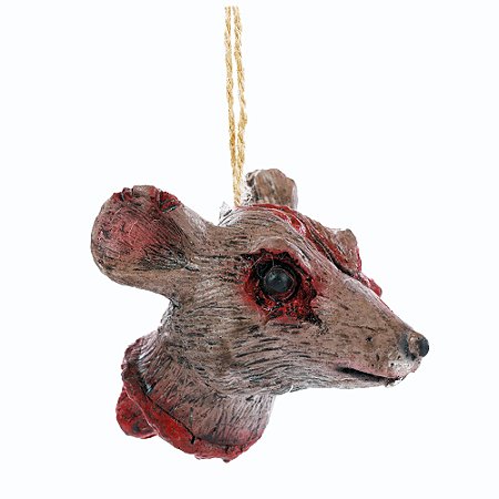 CABECA DE RATO CORTADA COM SANGUE HALLOWEEN