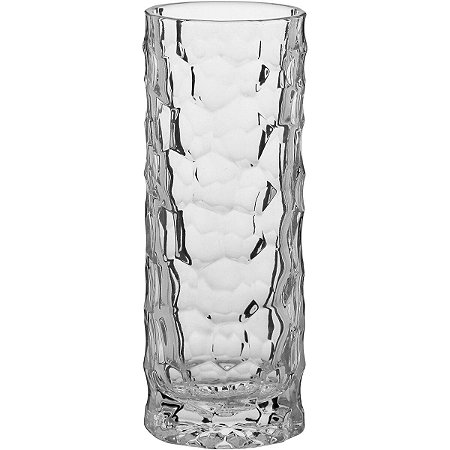 VASO TRABALHADO VIDRO 20cm TRANSPARENTE