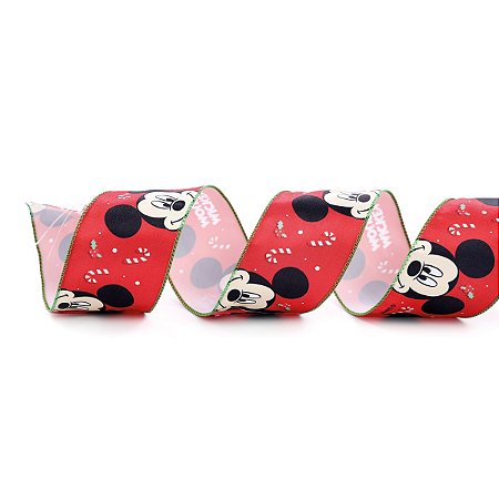 FITA CETIM ARAMADA MICKEY VERMELHA 914CM  - DISNEY
