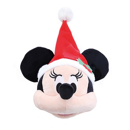 PELUCIA CABECA MINNIE MOUSE COM GORRO 20CM DISNEY