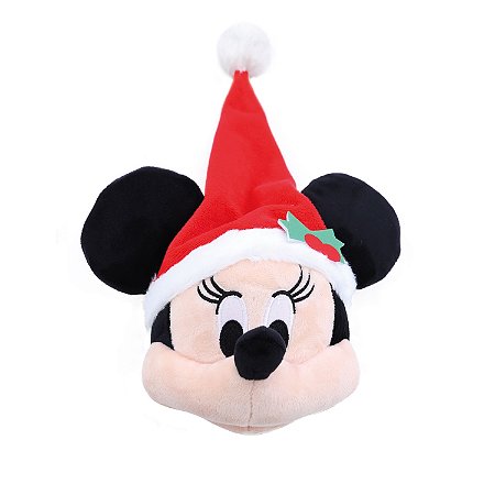 PELUCIA CABECA MINNIE MOUSE COM GORRO 15CM DISNEY