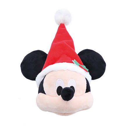 PELUCIA CABECA MICKEY MOUSE COM GORRO 15CM DISNEY