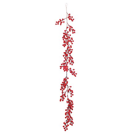 FESTAO NATALINO LONGO COM BERRIES VERMELHO 110CM