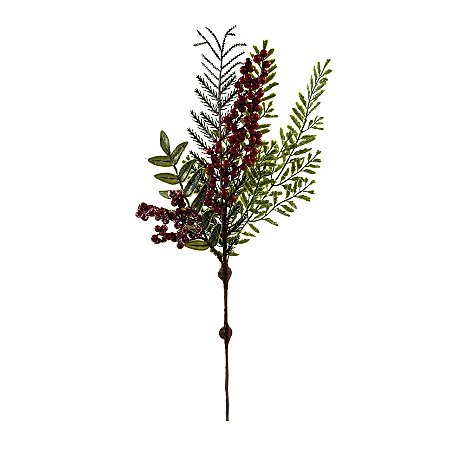GALHO DECORATIVO NATALINO MEDIO COM BERRIES 40CM
