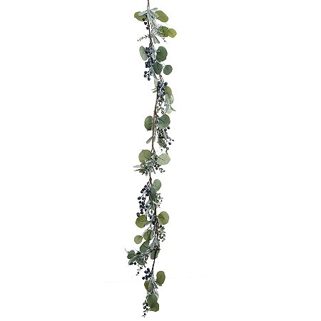 FESTAO NATALINO DECORATIVOCOM FRUTAS ROXAS E VERDES 145CM
